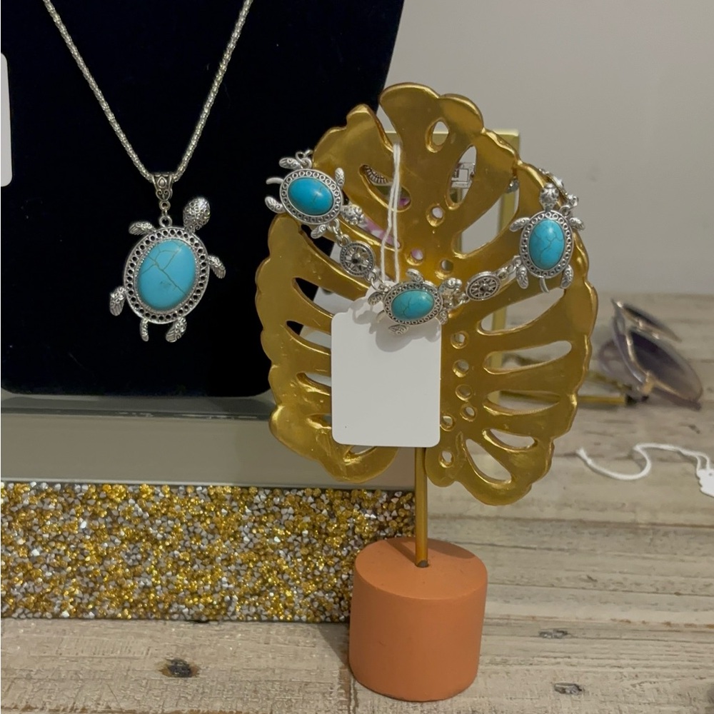 Turquoise Turtle Jewelry Set - Picture 3 of 3